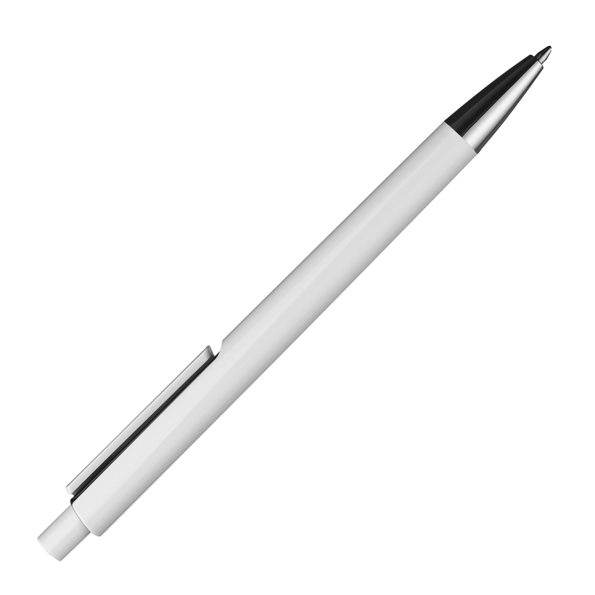 MA13537-03Weisser Kugelschreiber mit farbigen Applikationen _ schwarz