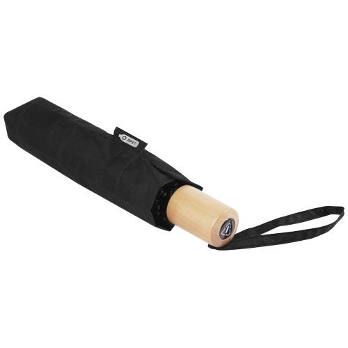 PF109145-3Birgit 21'' faltbarer winddichter Regenschirm aus recyceltem PET_ schwarz