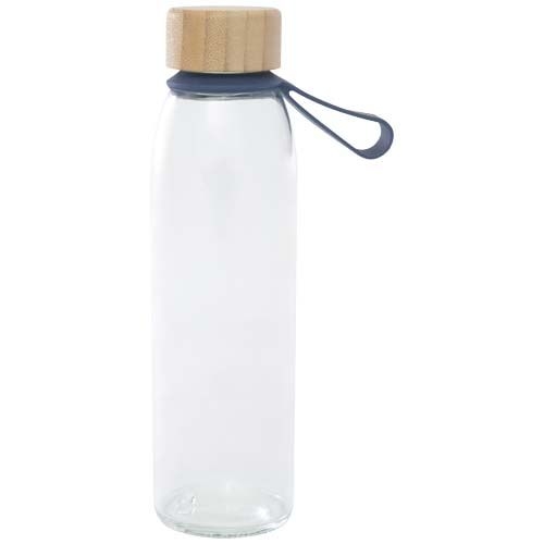 PF100853-3Porto 500 ml Glas-Flasche mit Silikongriff und Bambusdeckel _ Ozeanblau