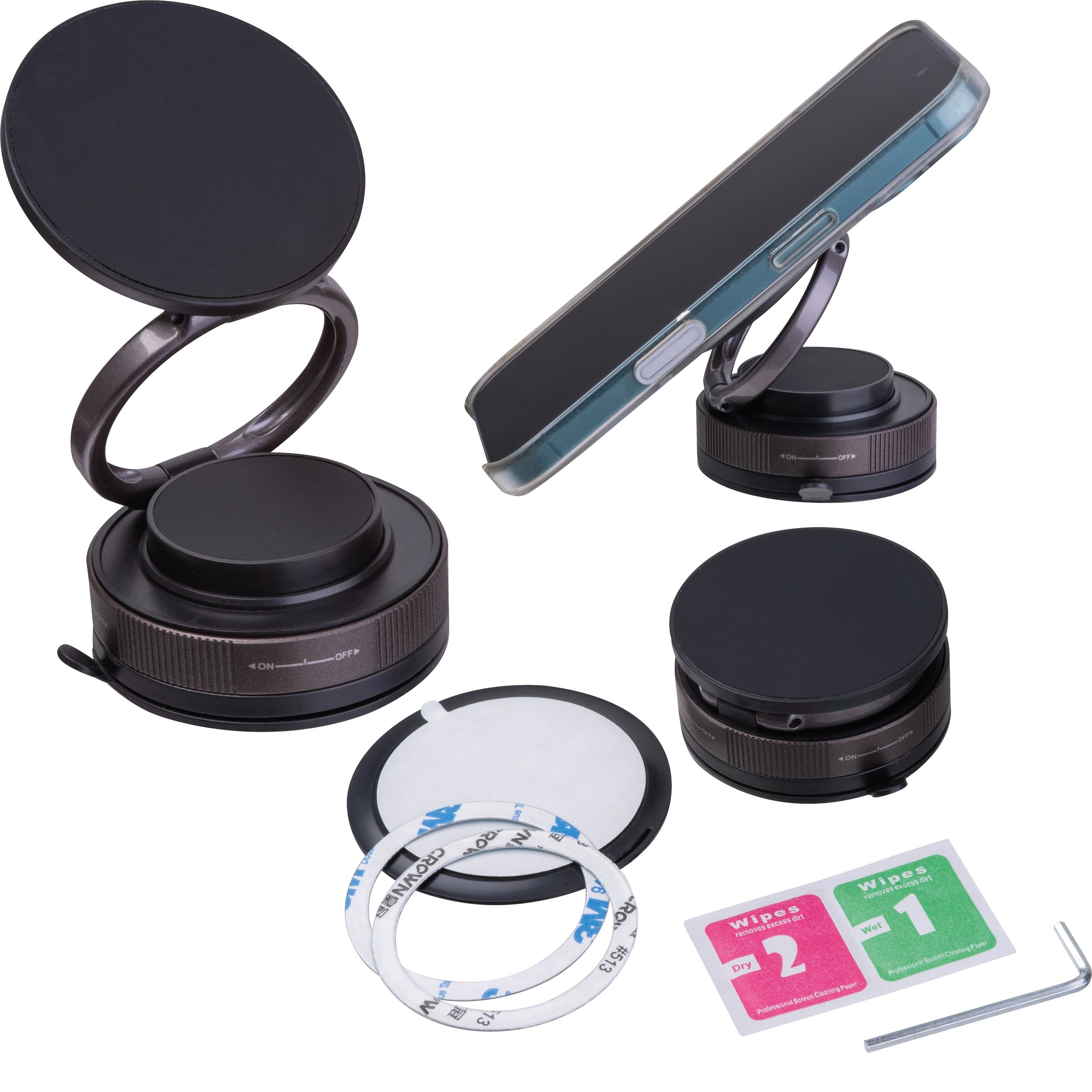 MA95487-77Magnetischer Aluminium Handyhalter SVEN_ anthrazit