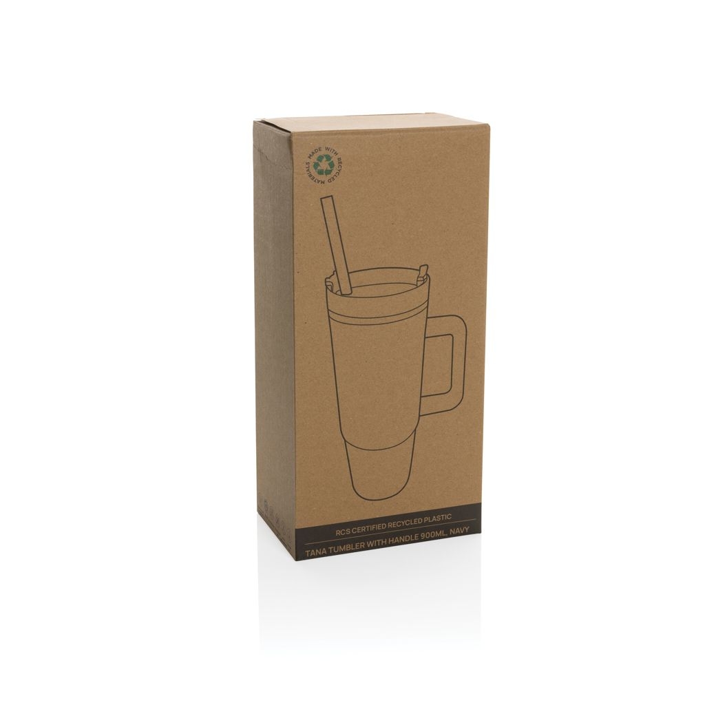XDP437.10-0Tana Becher aus RCS recyceltem Kunststoff mit Griff 750ml_ navy blau