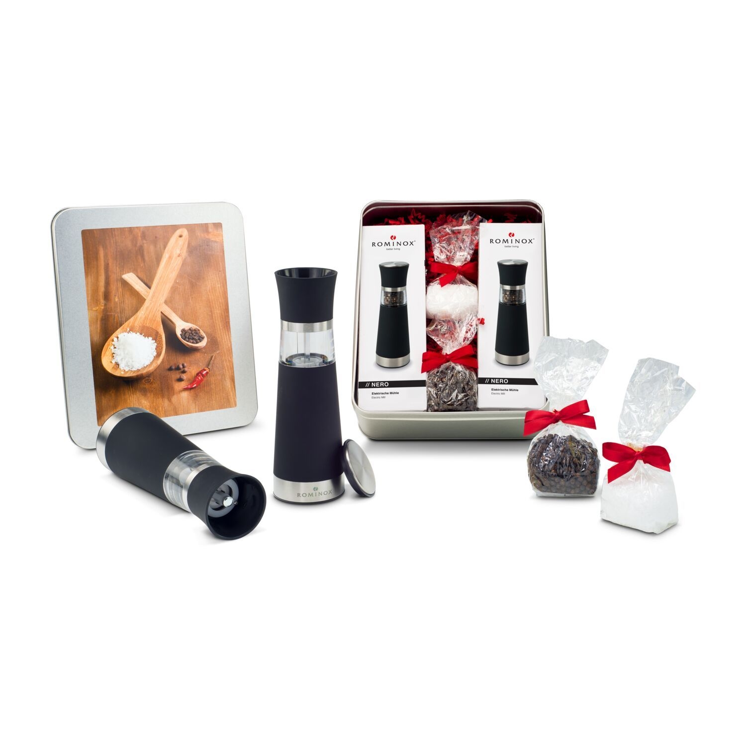 RP2191Salz- _ Pfeffermuehlen Set - in Silberdose