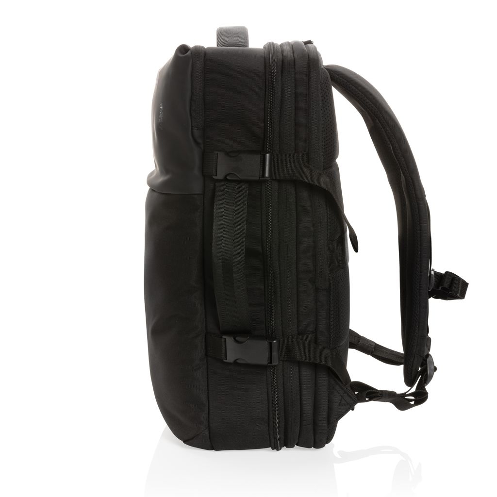 XDP762_79-1Swiss Peak AWARE™ RPET 15.6_ erweiterbarer Wochenendrucksack_ schwarz