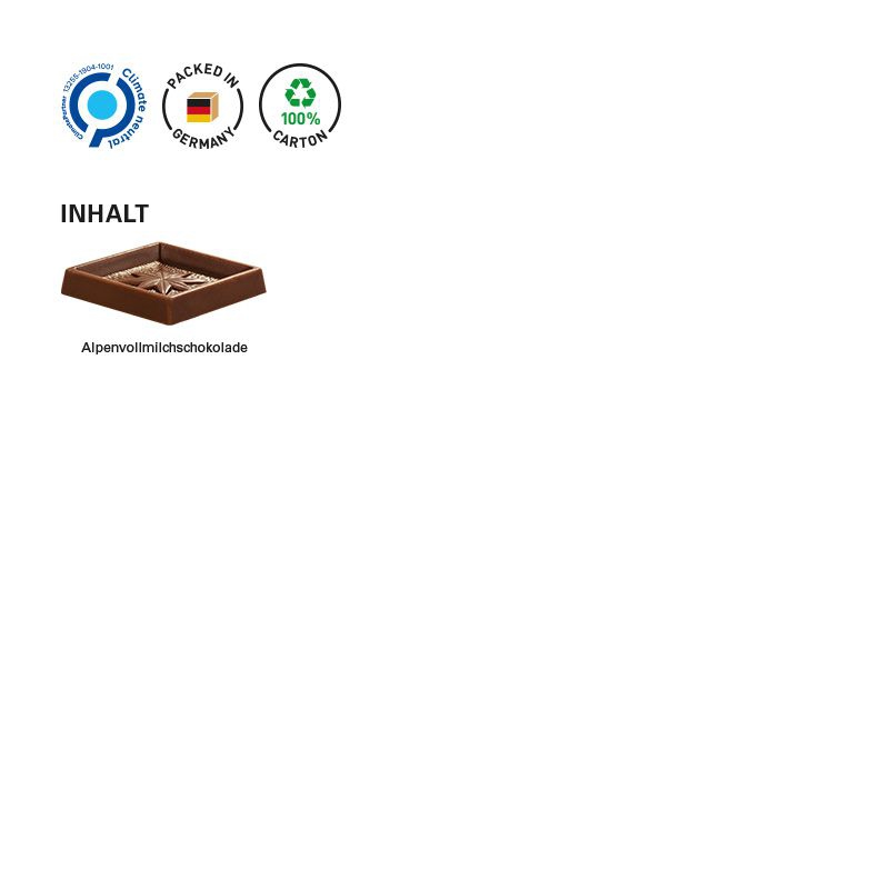 Quadrat Täfelchen, Alpenvollmilchschokolade