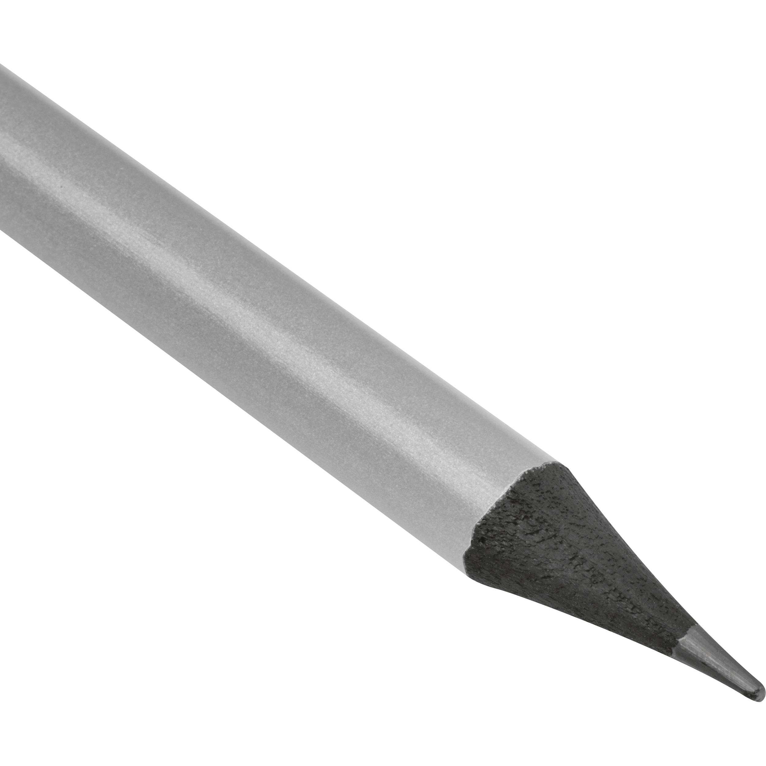 MA15321-97Bleistift mit Radiergummi in Metallic-Farben JAMES_ silber