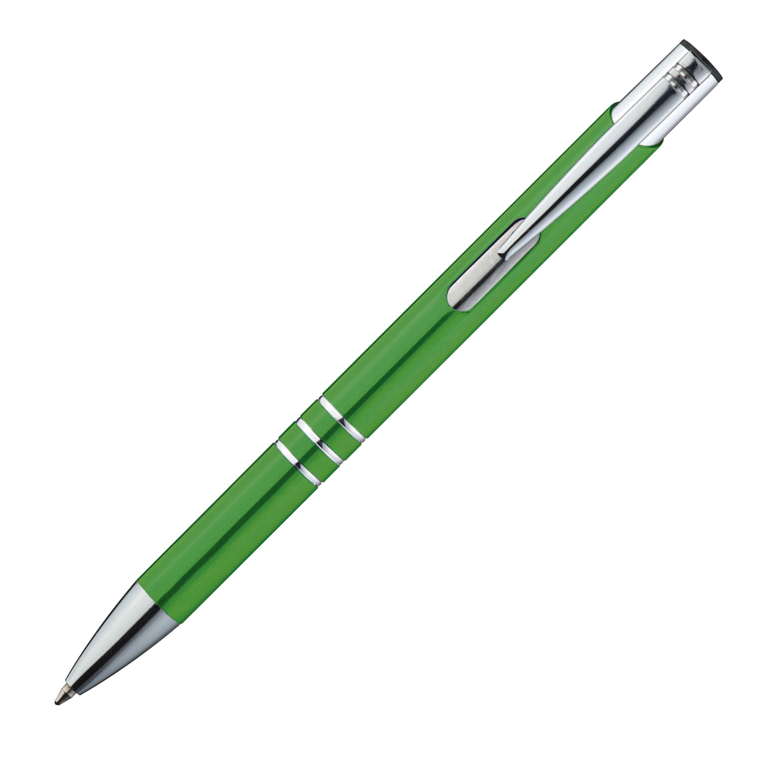 MA13339-09Kugelschreiber aus Metall mit 3 Zierringen_ gruen