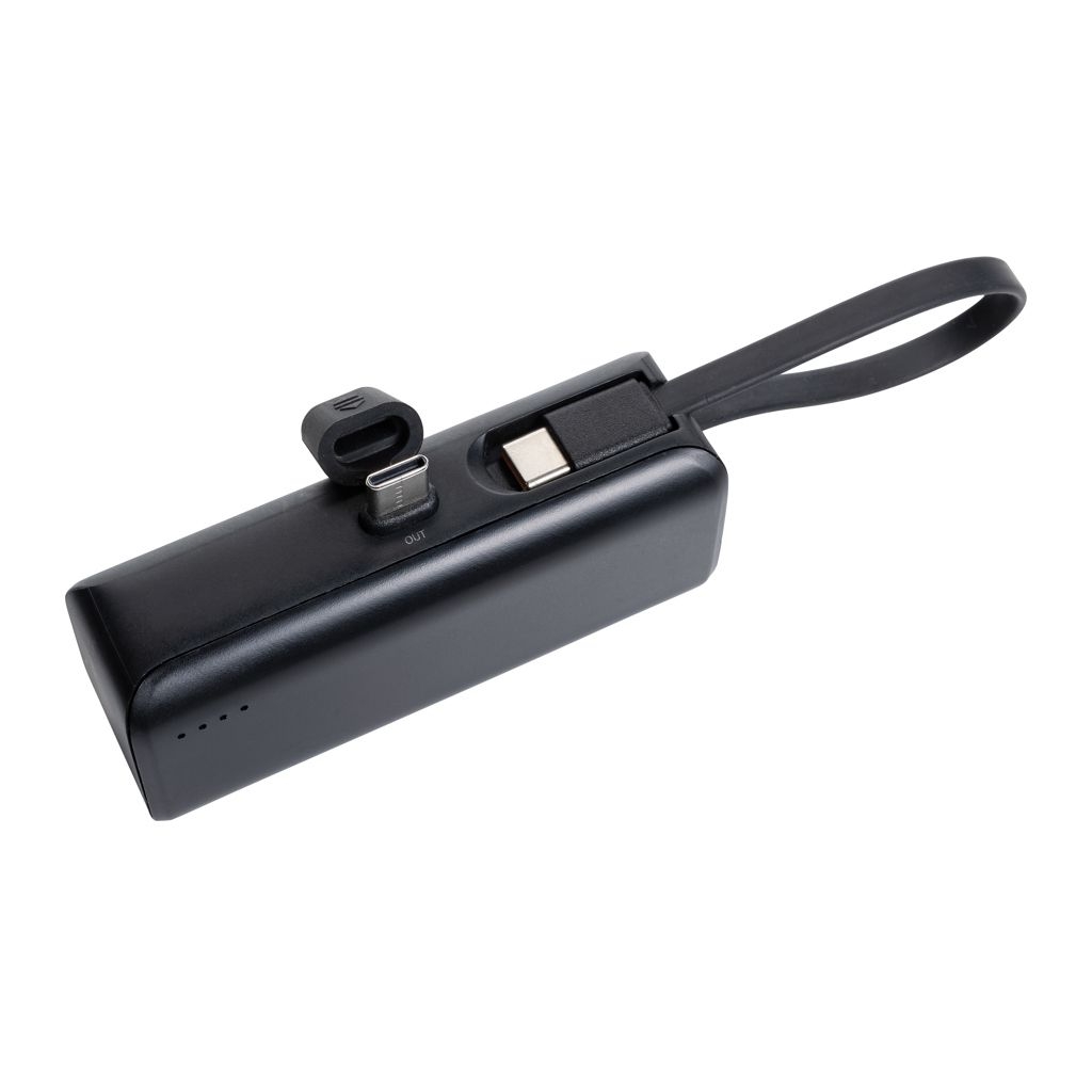 XDP322.49-01Powerlink 3000mah Powerbank aus RCS rPlastic mit USB-C Kabel_ schwarz
