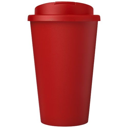 PF210425-4Americano® Eco 350 ml recycelter Becher mit auslaufsicherem Deckel_ rot