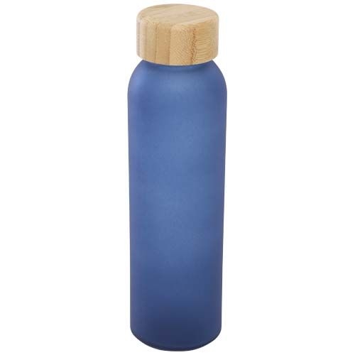 PF100830-3Lume 500 ml Flasche aus mattiertem Kalknatronglas mit Bambusdeckel  _ Ozeanblau