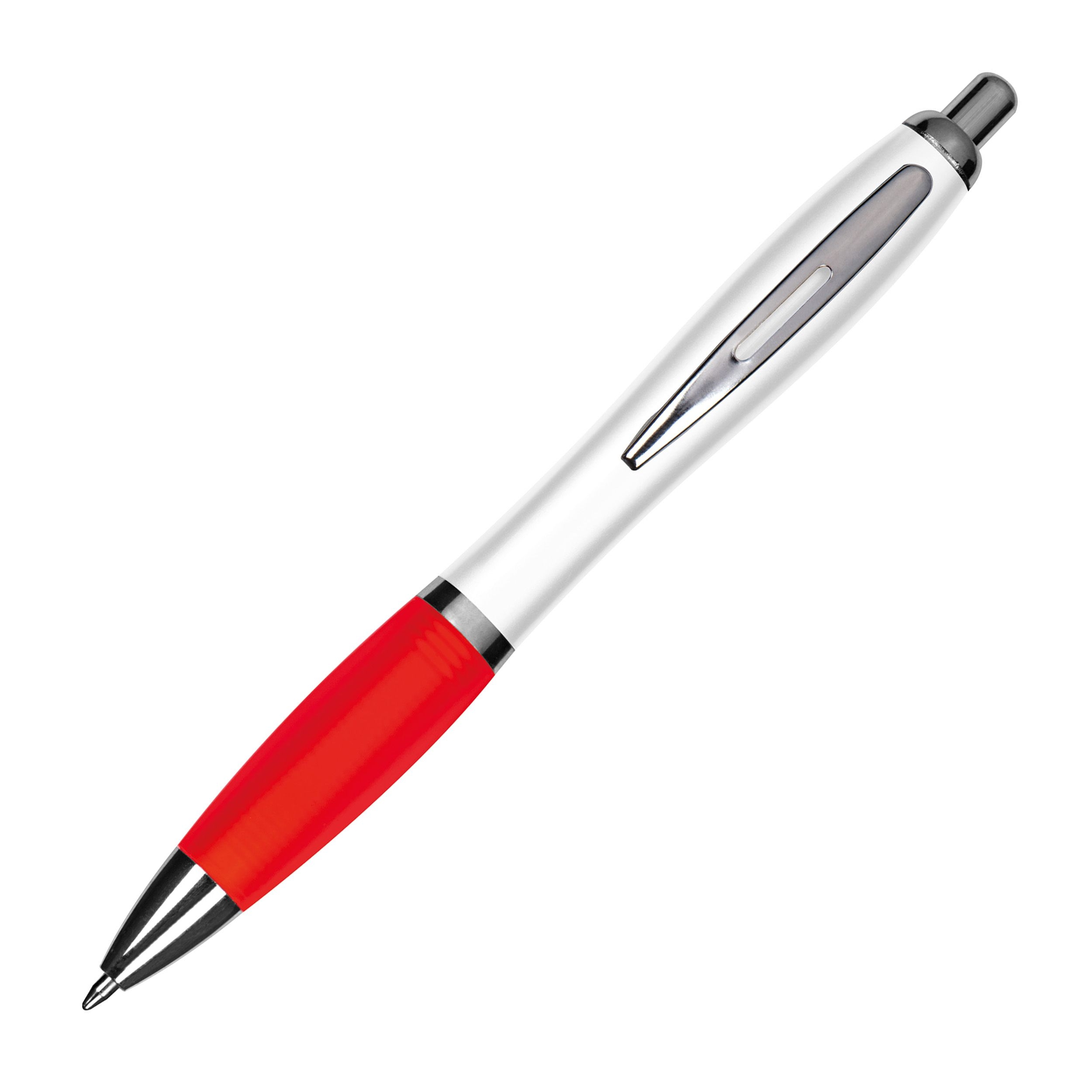 MA11683-05Kugelschreiber mit weissem Schaft _ rot