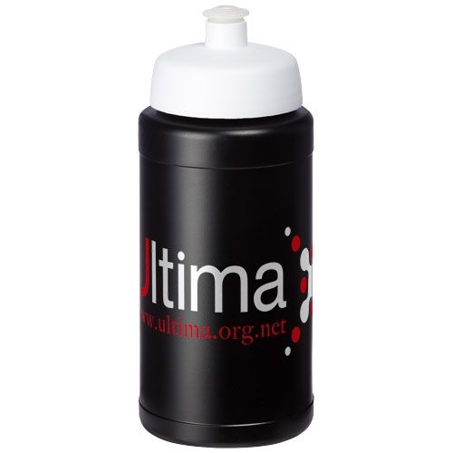PF210688-13Baseline® Plus 500 ml Flasche mit Sportdeckel_ schwarz_weiss