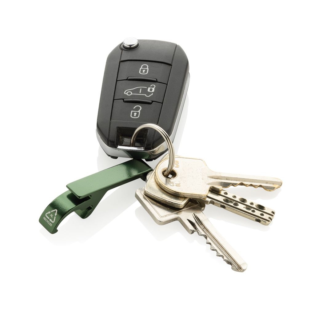 XDP191.72-07Flaschen- und Dosenoeffner aus RCS recyceltem Aluminium_ gruen