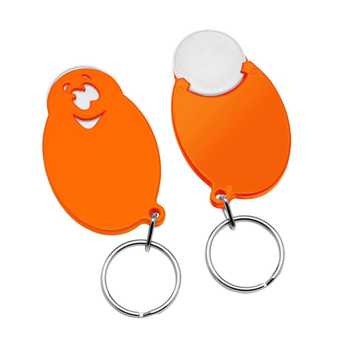HE7855R-0-5Chiphalter mit 1€-Chip _Gesicht_ weiss_ orange