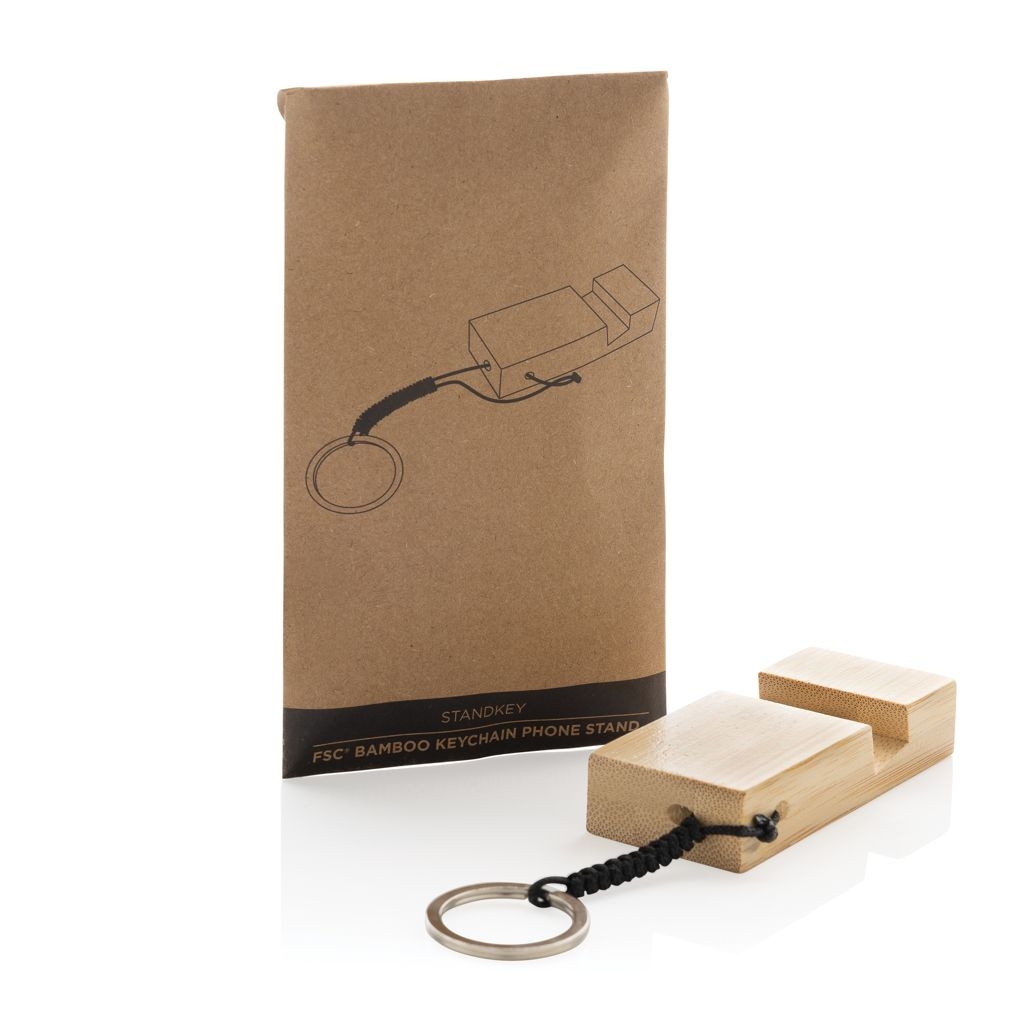XDP301.38-09Standkey Bambus Schluesselanhaenger Telefonstaender_ braun