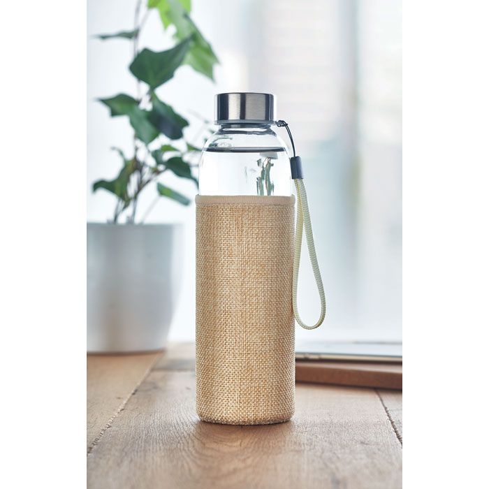 MO6168-13Utah Touch Trinkflasche Glas 500ml_ beige