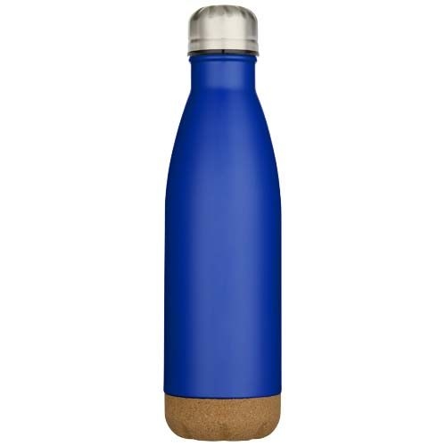 PF100892-2Cove 500 ml doppelwandige_ vakuumisolierte Trinkflasche aus Edelstahl mit Korkdetails_ royalblau