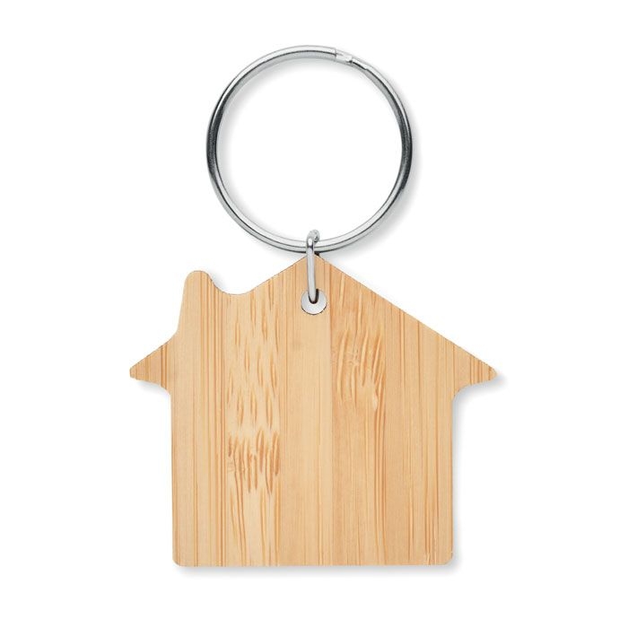 MO6979-40Houseboo Schluesselring Bambus_ Haus_ holz
