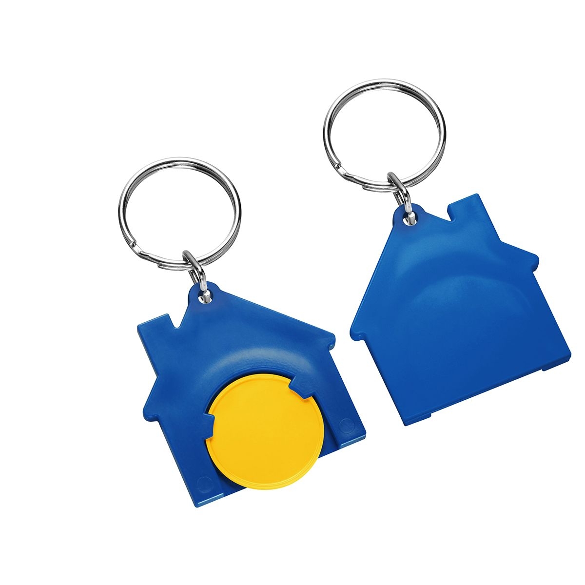HE7516R-4-3Chiphalter mit 1€-Chip _Haus_ gelb_ blau HE7516R-4-3Chiphalter mit 1€-Chip _Haus_ gelb_ blau