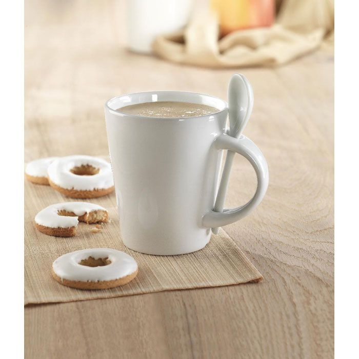 MO8442-06Sublimkonik Tasse mit Loeffel Sublimation_ Weiss