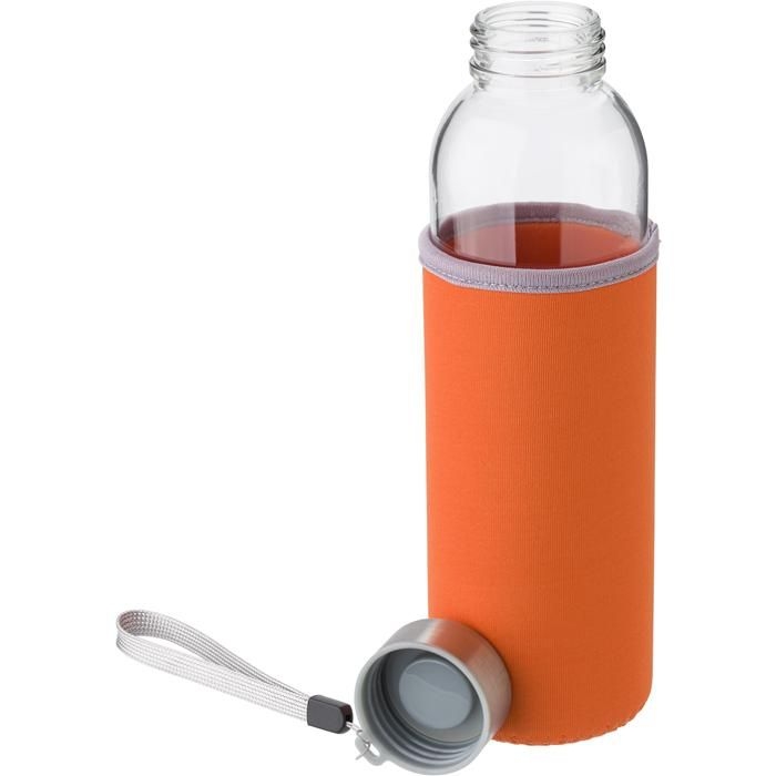 GI9301-19Glasflasche _500ml_ mit einem Neoprenhuelle Nika_ lime