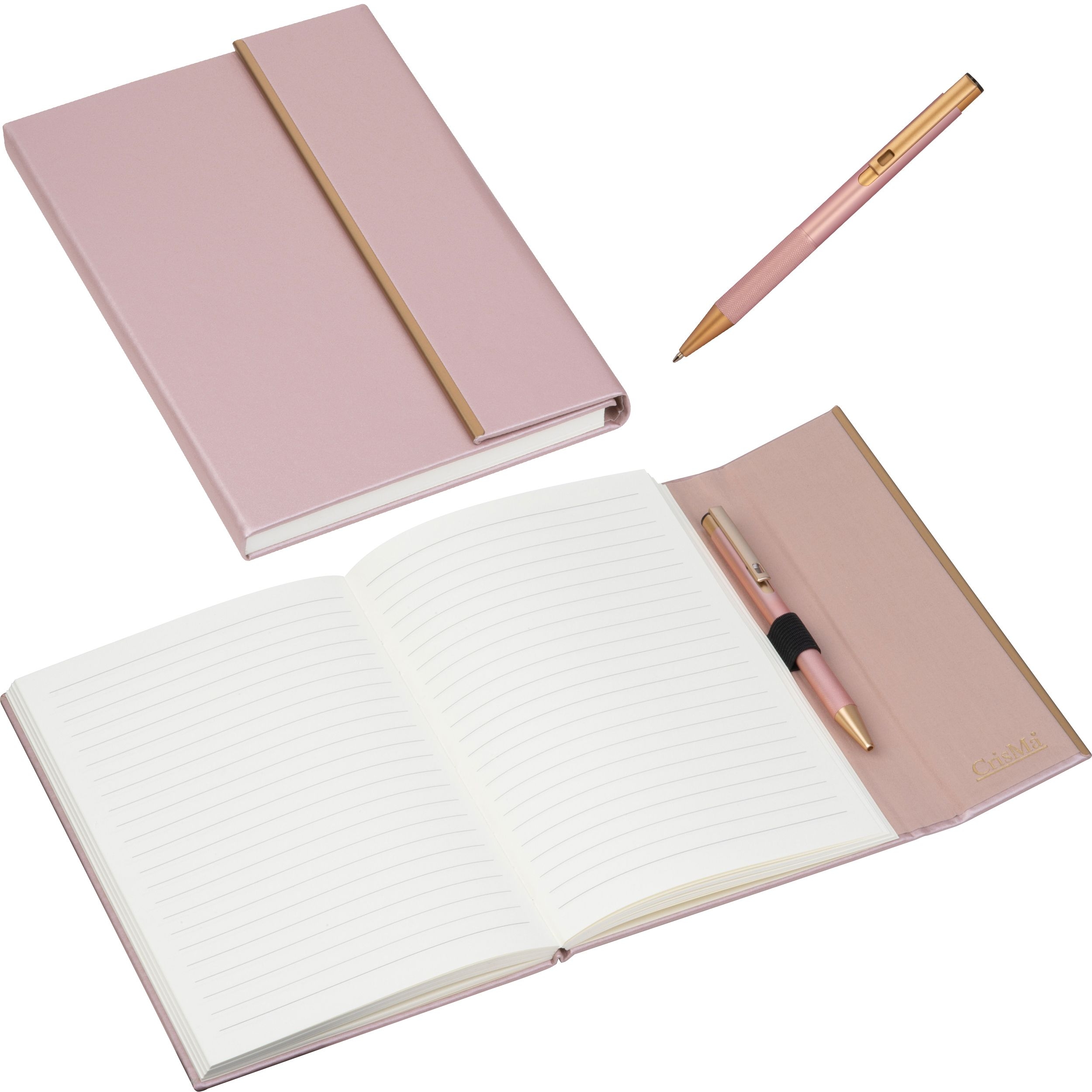MA24763-95CrisMa Set aus Notizbuch und Kugelschreiber MAGGIE_ kupfer