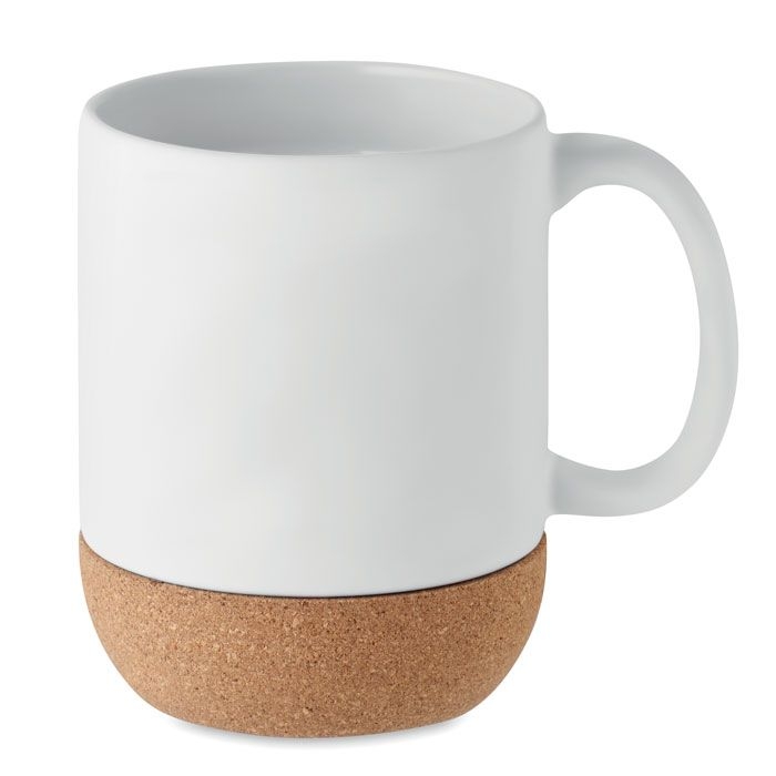 MO6839-06Matt Kaffeebecher mit  Kork 300 ml_ Weiss