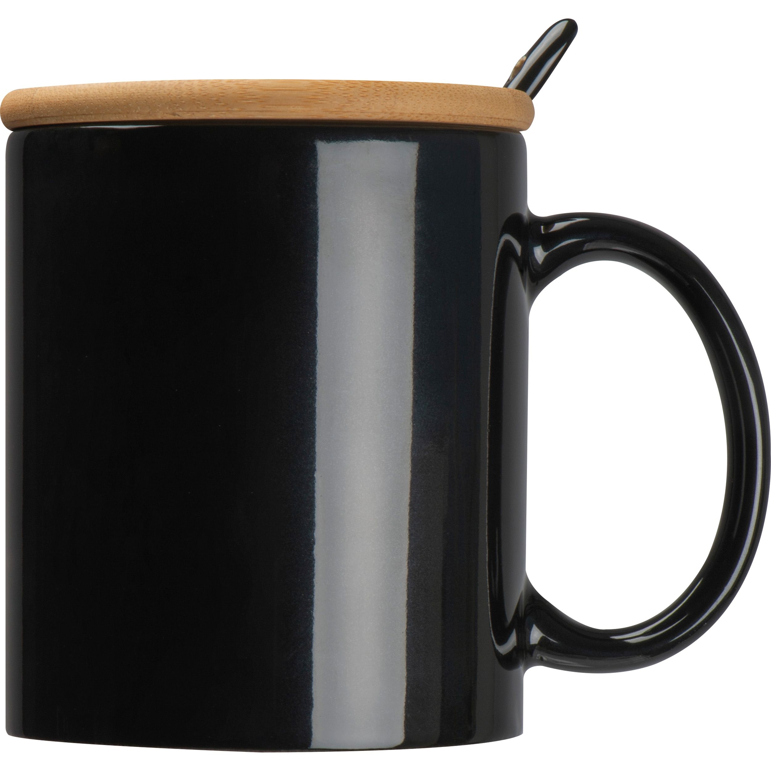 MA82969-03Keramiktasse mit Loeffel und Bambusdeckel_ schwarz