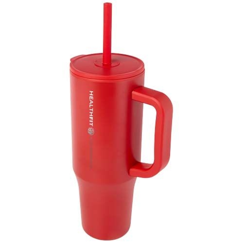 PF100867-2Brady 900 ml RCS-zertifizierter Isolierbecher mit Silikon Trinkhalm_ rot