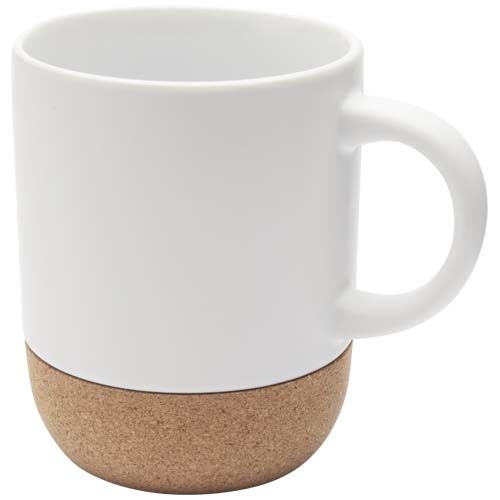 PF100846-1Bari 300 ml Sublimation Keramiktasse mit Korkdetails_ weiss