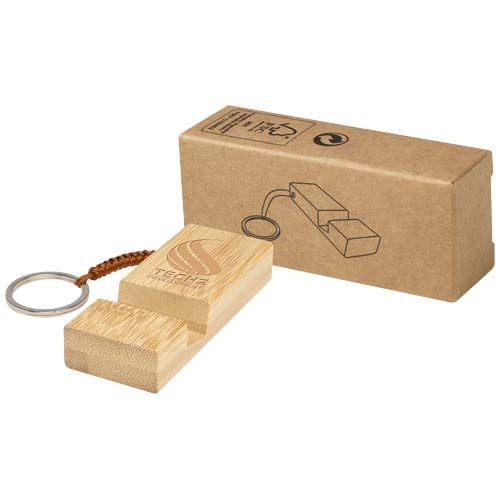PF104606-1Bosona Smartphonehalterung mit Schluesselanhaenger aus Bambus_ holz