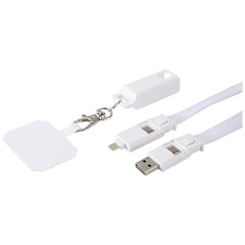 PF124447-1Franz 5 in 1 Lanyard Kabel aus recyceltem Kunststoff fuer Smartphones mit integrierter Datensynchroni