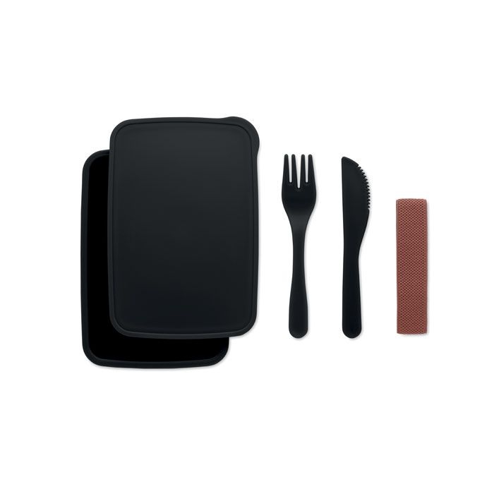 MO6254-03Sunday Lunchbox mit Besteck_ Schwarz