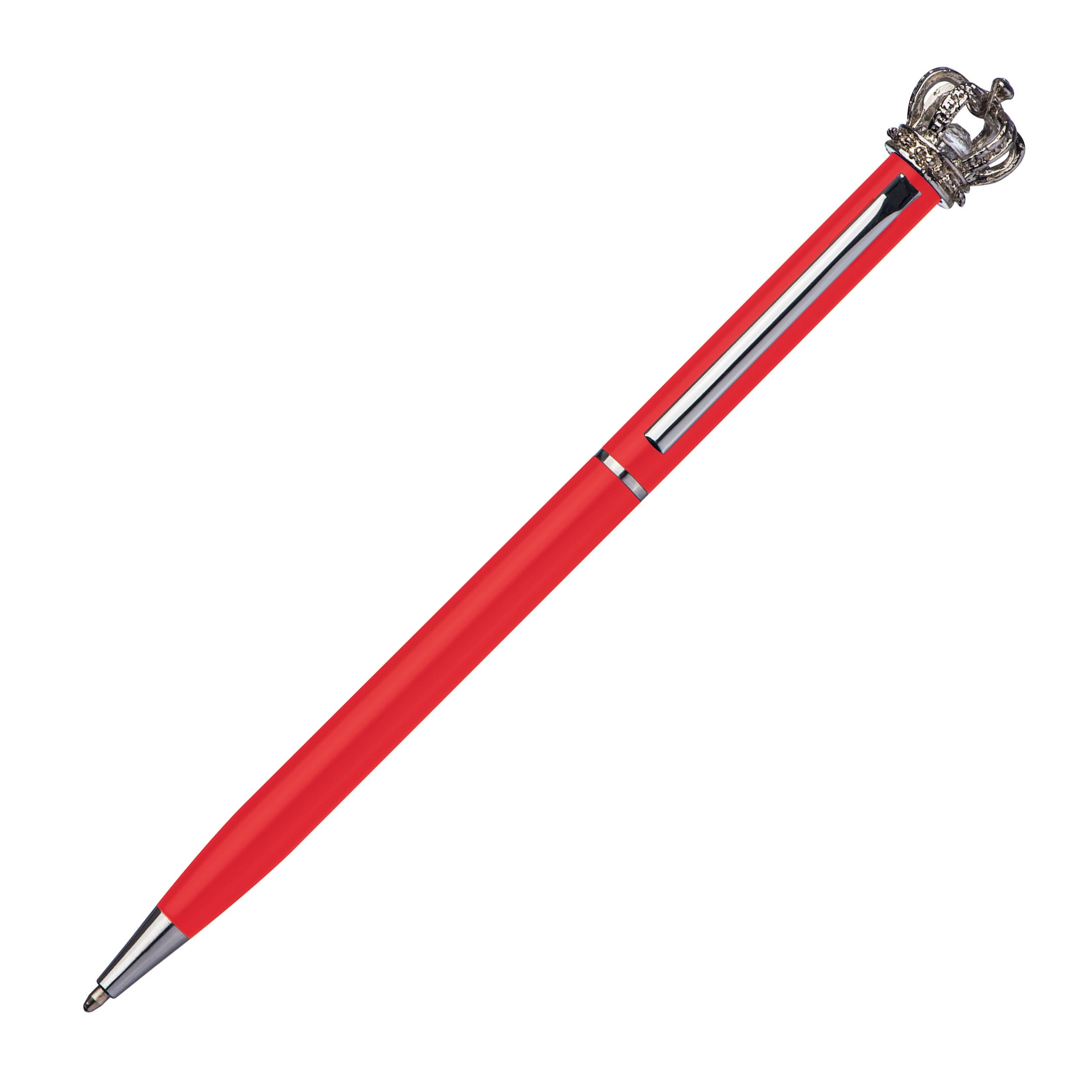 MA10488-05Kugelschreiber aus Metall mit Krone_ rot