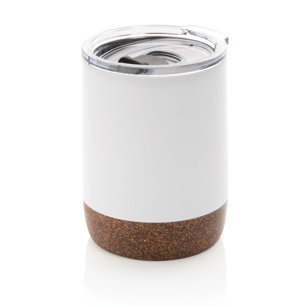 XDP435.05-3Kleine Vakuum-Kaffeetasse aus RCS rSteel _ Kork_ weiss