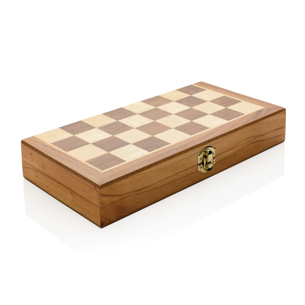 XDP940.12-9Faltbares Schachspiel aus Holz_ braun