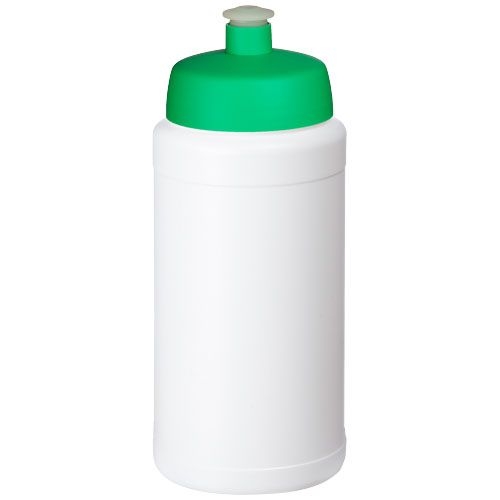 PF210688-7Baseline® Plus 500 ml Flasche mit Sportdeckel_ weiss_gruen