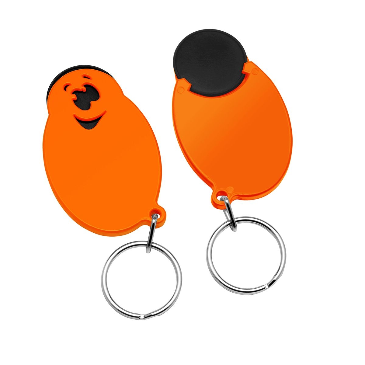 HE7855R-6-5Chiphalter mit 1€-Chip _Gesicht_ schwarz_ orange