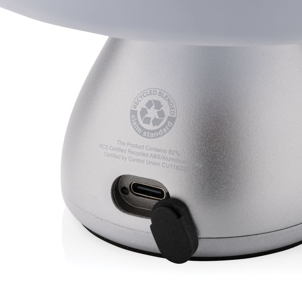 XDP513.74-2Luming wiederaufladbare USB-Tischlampe aus RCS Kunststoff_ grau