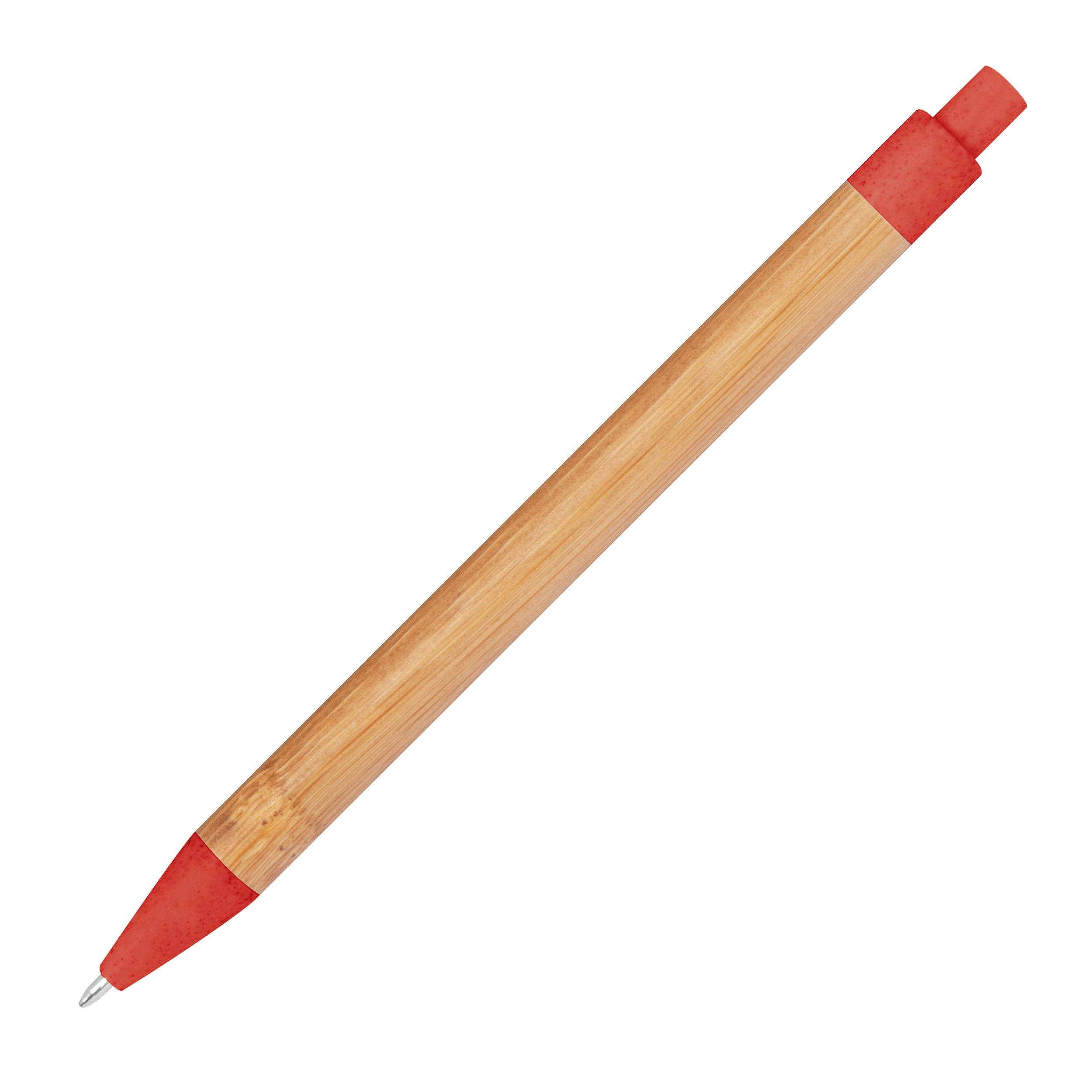MA13211-05Kugelschreiber aus Weizenstroh und Bambus_ rot