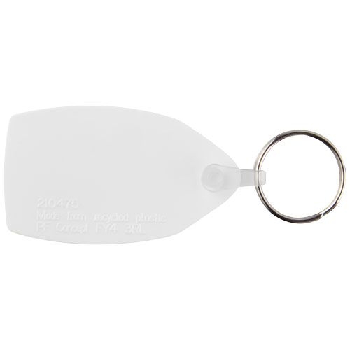 PF210476-1Tait rechteckiger Schluesselanhaenger aus recyceltem Material_ weiss