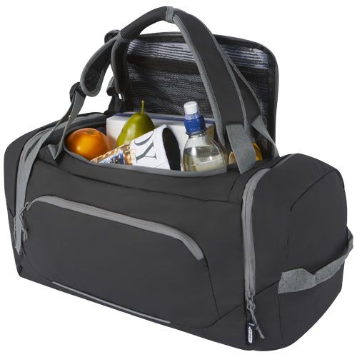 Aqua wasserabweisende Reisetasche aus GRS Recyclingmaterial 35 L, schwarz