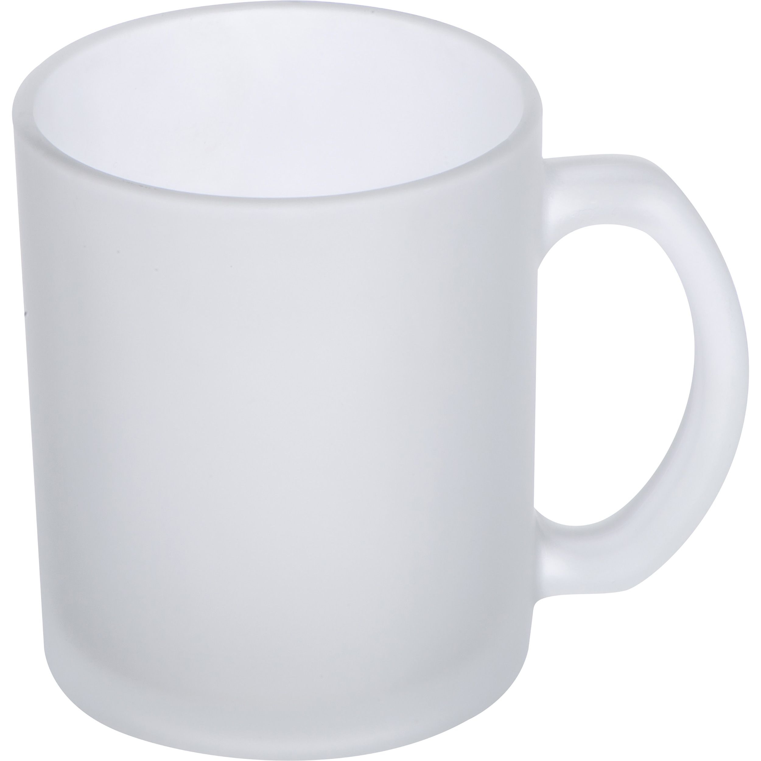 Glastasse weiß gefrostet, 300ml, transparent