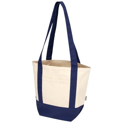PF120800-2Sam 320 g_m² Mini-Tragetasche aus GRS recycelter Baumwolle_ navy_natur