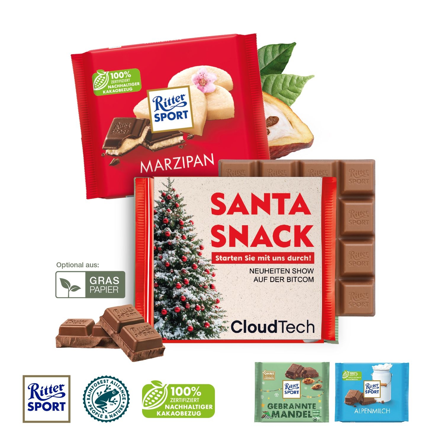 CD95443Ritter SPORT mit Werbebanderole