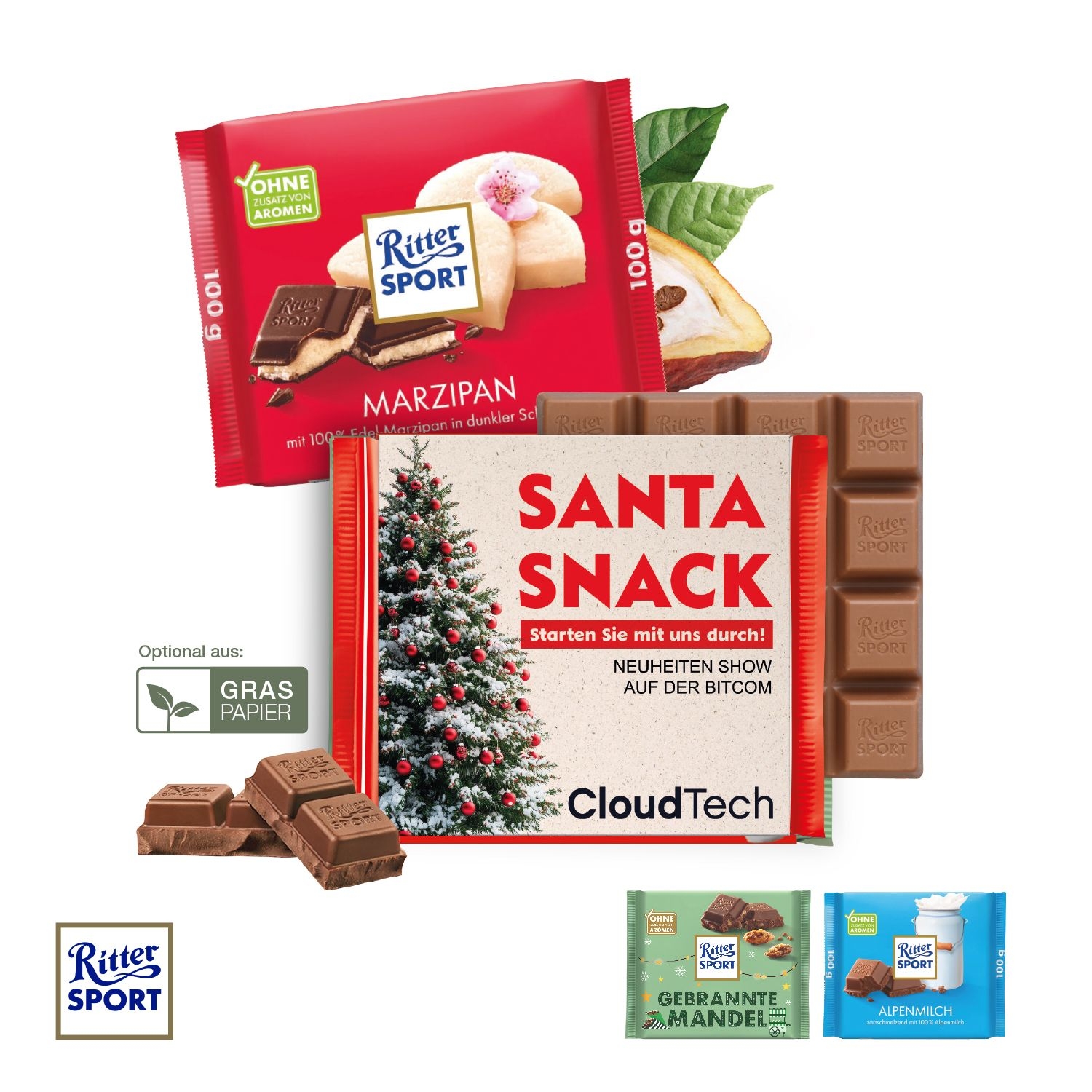 CD95443Ritter SPORT mit Werbebanderole