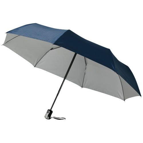 PF109016-4Alex 21_5_ Vollautomatik Kompaktregenschirm_ navy_silber