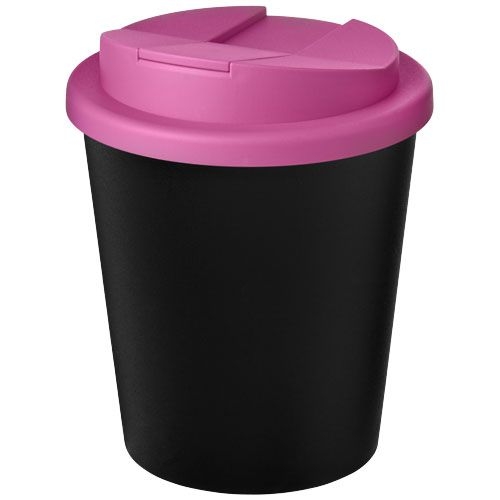 PF210455-11Americano® Espresso Eco 250 ml recycelter Isolierbecher mit auslaufsicherem Deckel_ schwarz_magenta