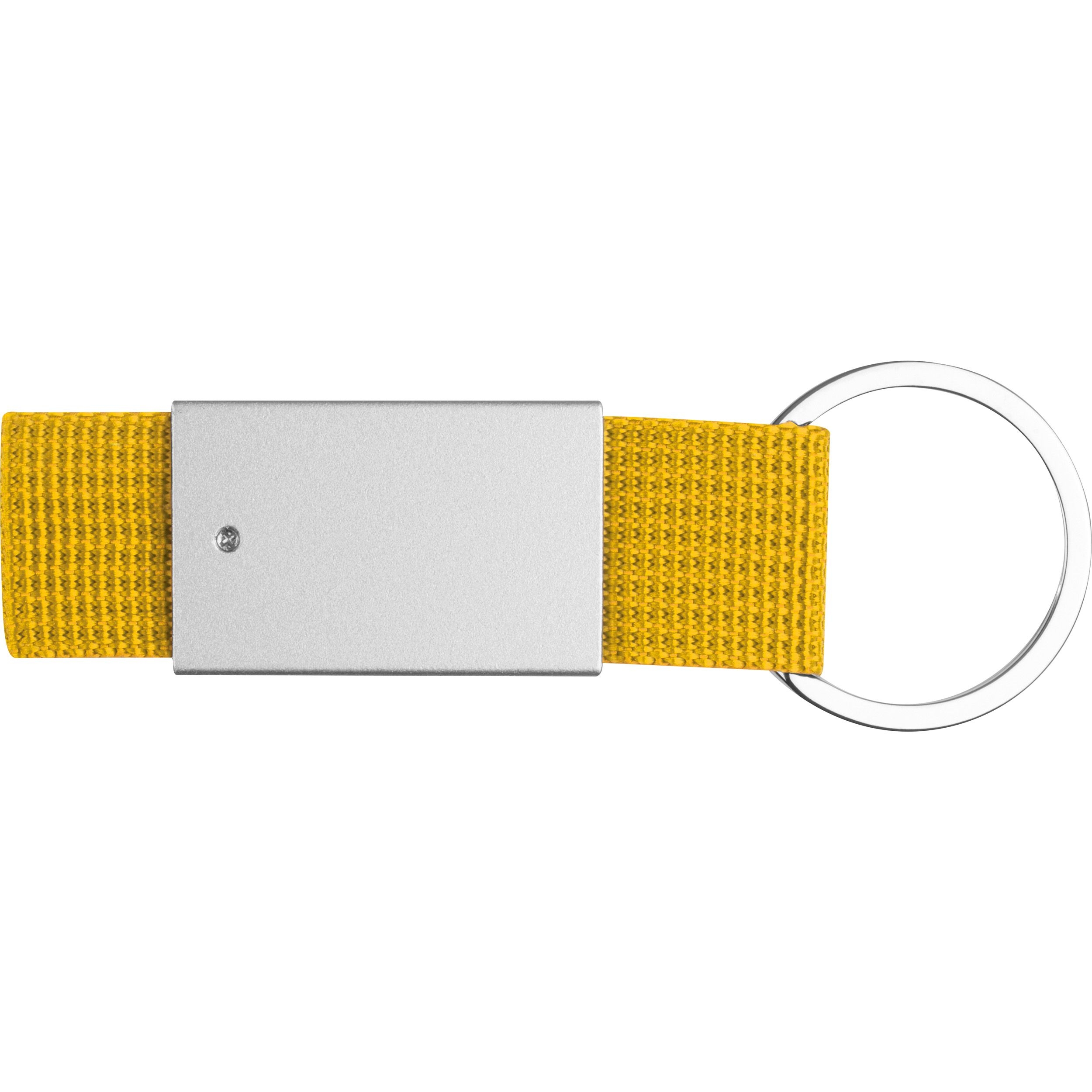 MA90957-08Schluesselanhaenger mit farbigem Stoffbaendchen_ gelb