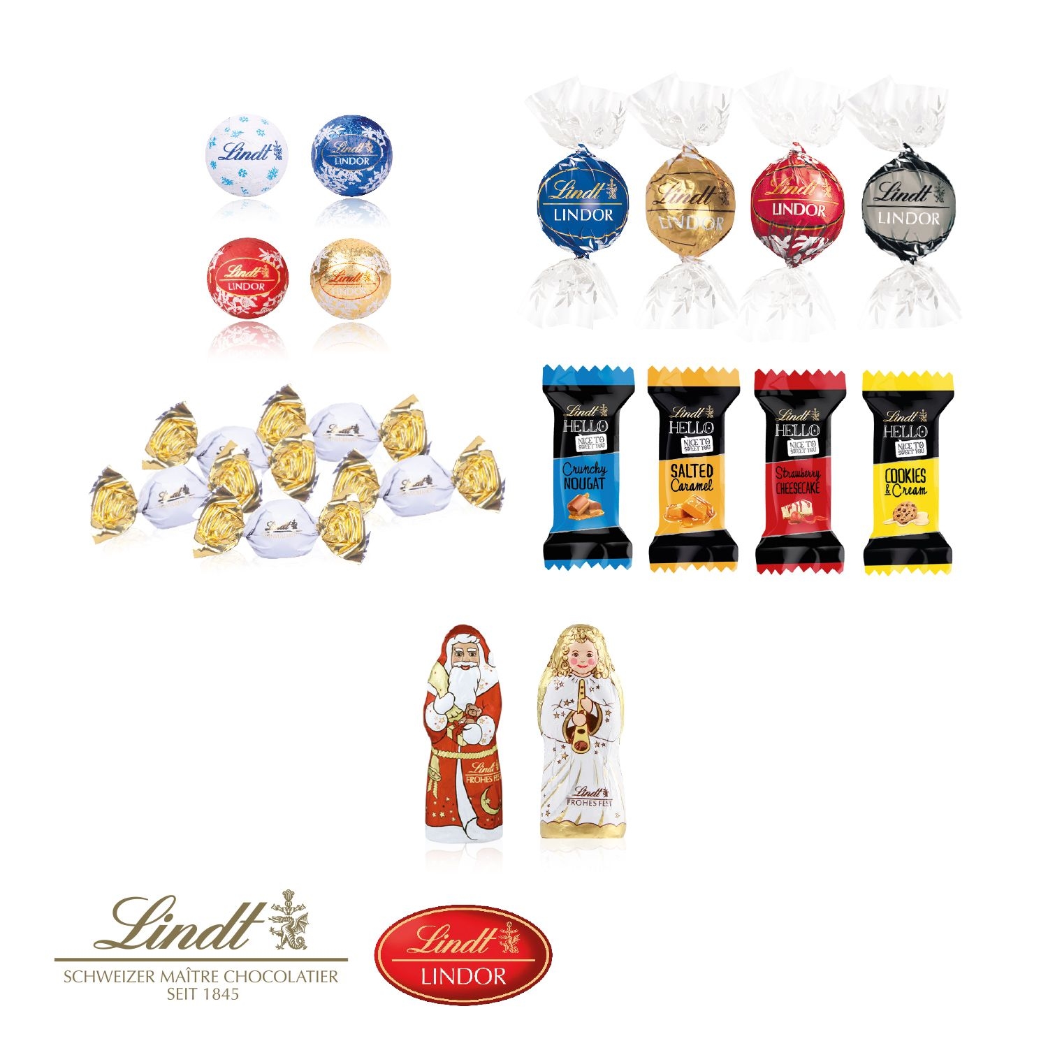 CD55401-01Adventskalender Lindt _Premium Selection_ Inlay aus Papier_ Motiv-Vorlage