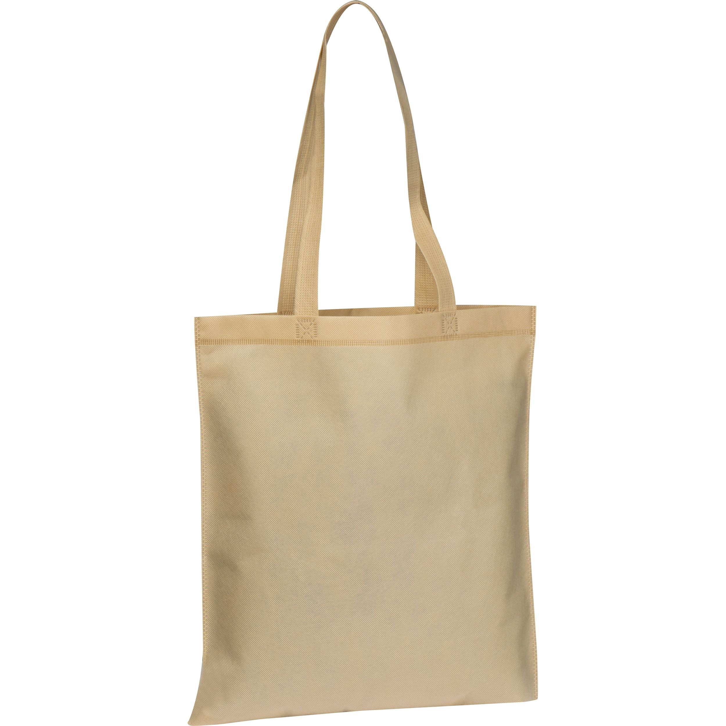 MA63651-13Non Woven Tasche mit langen Henkeln GIANLUCA_ beige